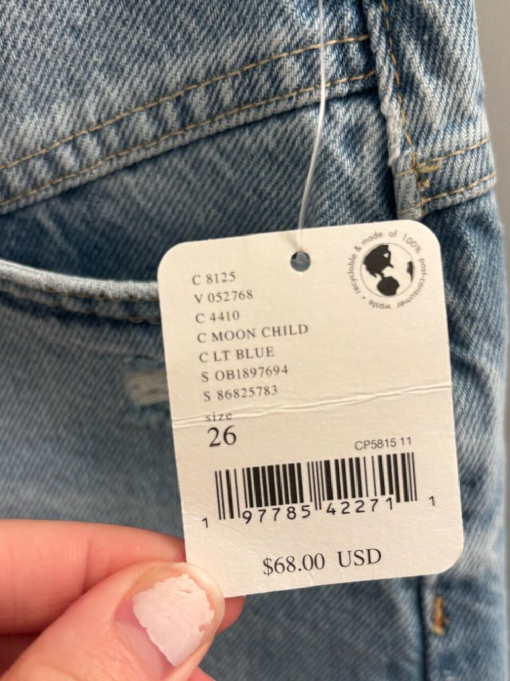 FREE PEOPLE / WE THE FREE now or never denim short size 26 NWT - Picture 2 of 5